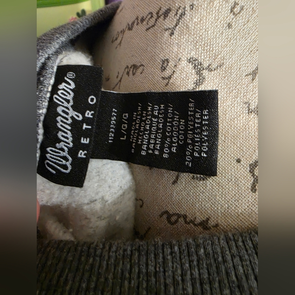 WRANGLER Gray women's GRAPHIC "Midnight Cowgirl" long sleeves sweatshirt L - Picture 6 of 8